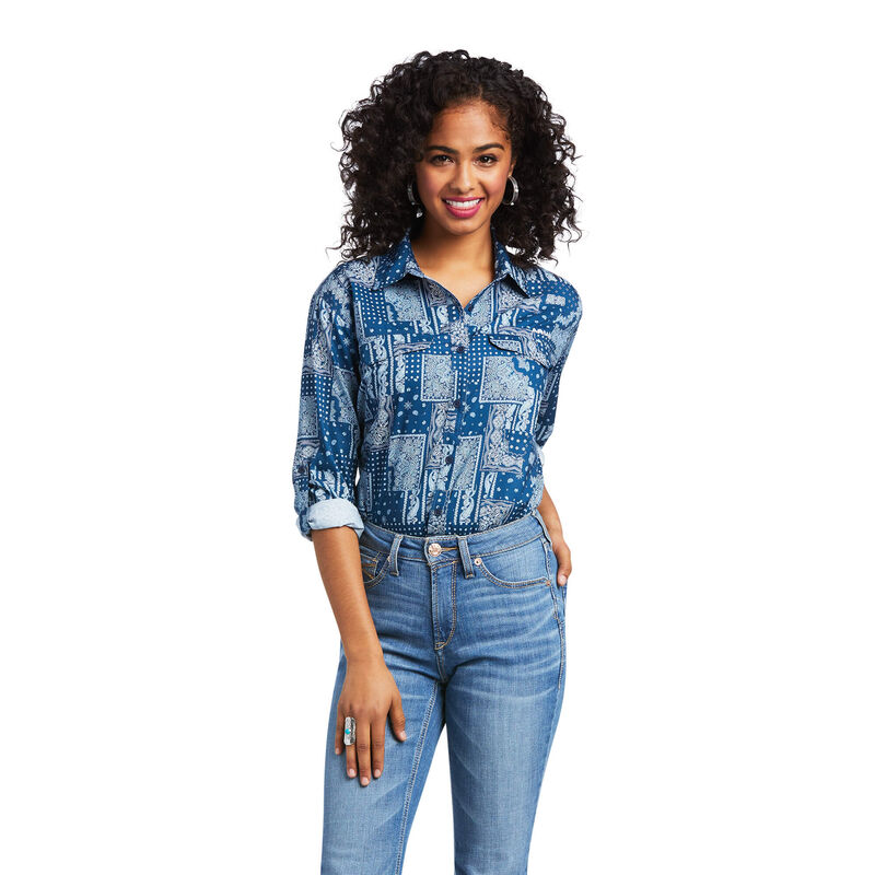 Ariat Hemden Damen - Outbound Venttek Stretch Blau ( GPWHD-2603 )